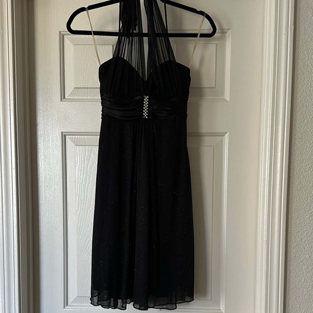 Elegant Black Halter Dress